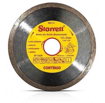 DISCO DE CORTE DIAMANTADO CONTINUO 110MM STARRET DDC110