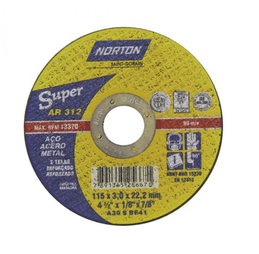 DISCO CORTE 178X3,0X22,22 AR312 SUPER  NORTON